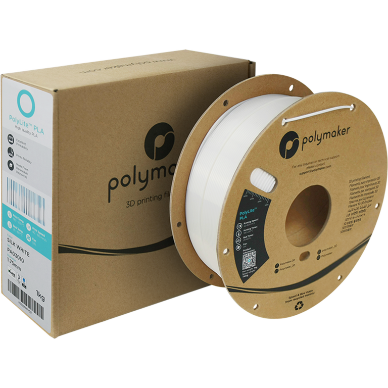 Polymaker PolyLite Silk PLA White 3DJake Nederland