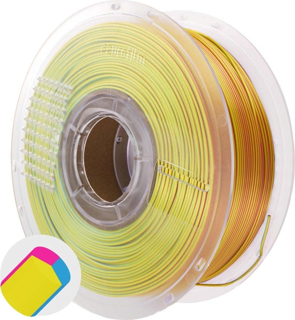 AzureFilm PLA Silk Tri Color Filament 1kg, Sunrise Pop