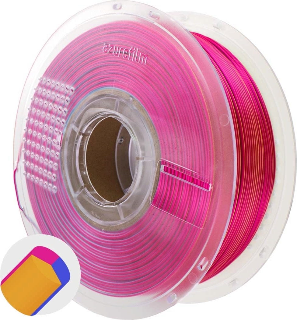 AzureFilm PLA Silk Tri Color Filament 1kg, Royal Fizz