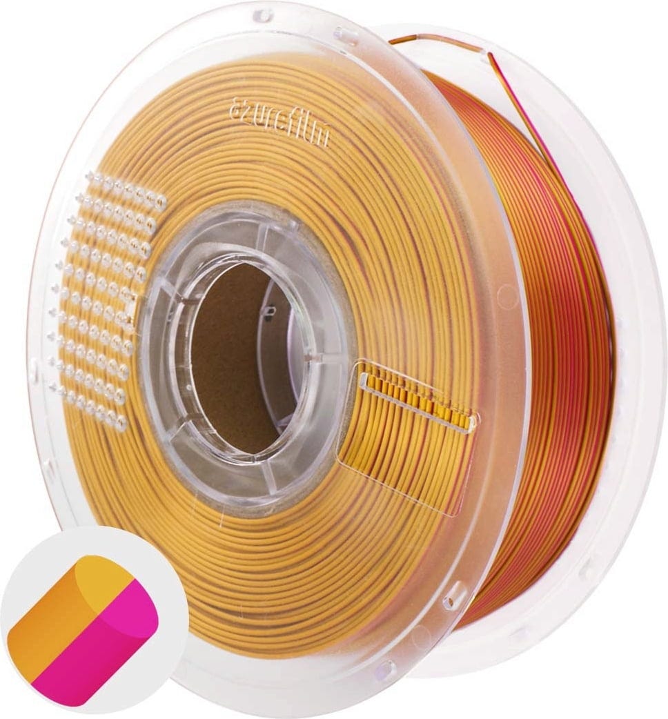 AzureFilm PLA Silk Dual Color Filament 1kg, Rose Fortune