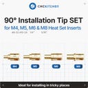 Suporturi de topire la 90° pentru inserții filetate M4-M8