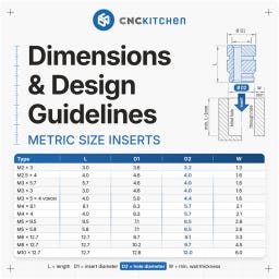 Ajutor de inserare prin topire pentru inserții filetate M3