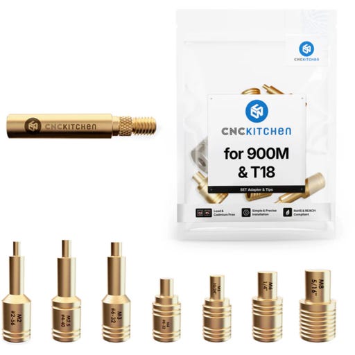 CNC Kitchen Einschmelzhilfen + 900M & T18 Adapter