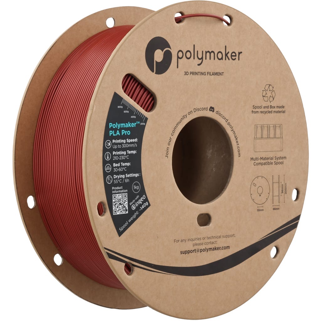 Polymaker PLA Pro Metallic Dark Red - 3DJake International