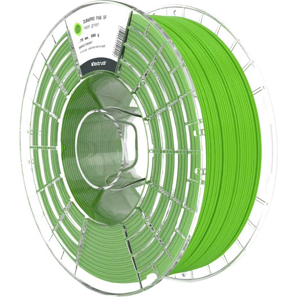 Pa6 Extrudr DuraPro PA6 GF Neon Green - 3DJake Česká republika