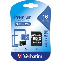 Verbatim MicroSD: Adaptador Incluido (clase 10) - 16 GB
