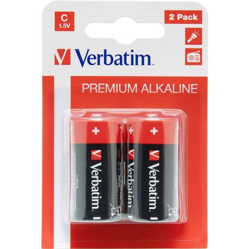 Verbatim C-Alkaline Batteries - 2 pieces