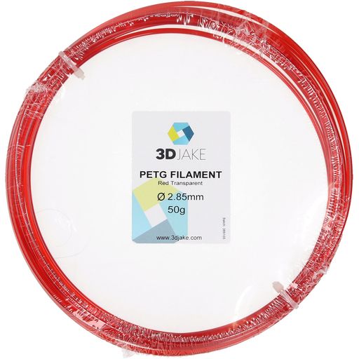 3DJAKE PETG Red Transparent - Sample  50g