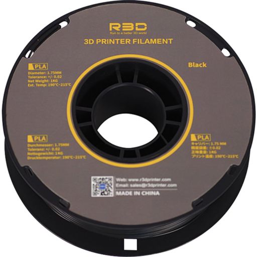 R3D PLA Black - 1.75 mm / 1000 g