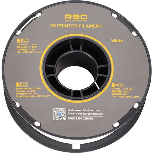 R3D PLA White - 1,75 mm/1000 g