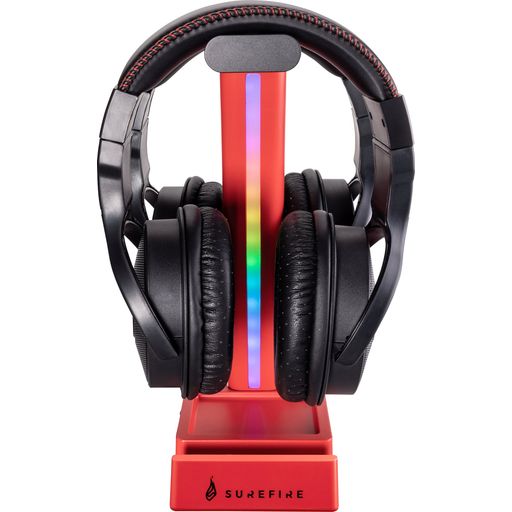 Vinson N1 - Suporte de Fone de Ouvido para Jogos Dual Balance com RGB - Vermelho