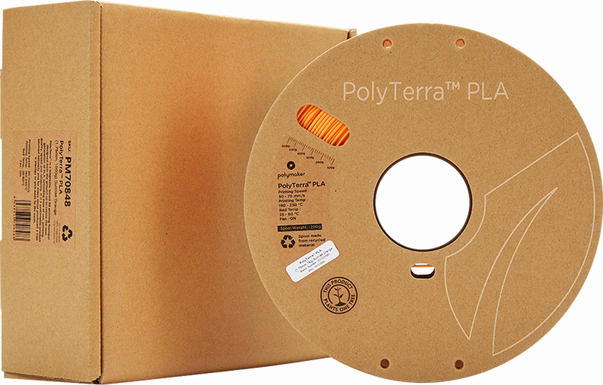 Polymaker PolyTerra PLA Sunrise Orange - 1.75 mm / 1000 g