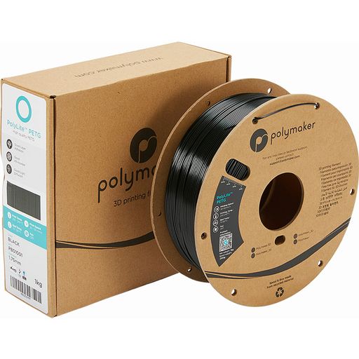 Polymaker PolyLite PETG Schwarz - 1,75 mm / 1000 g