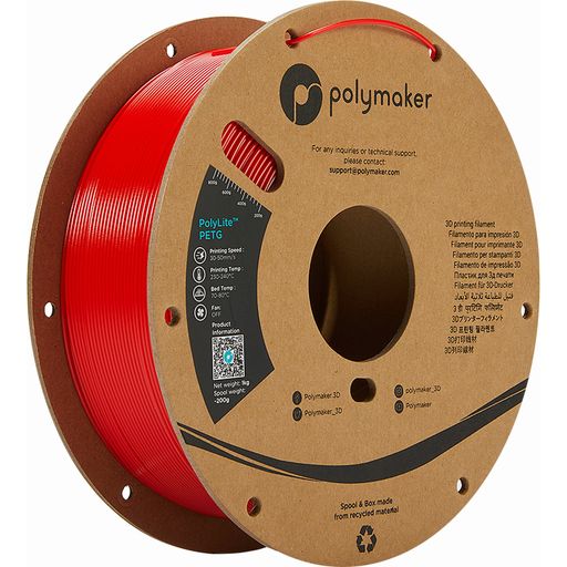 Polymaker PolyLite PETG rdeča