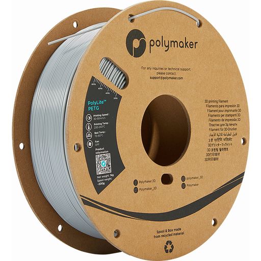Polymaker PolyLite PETG harmaa