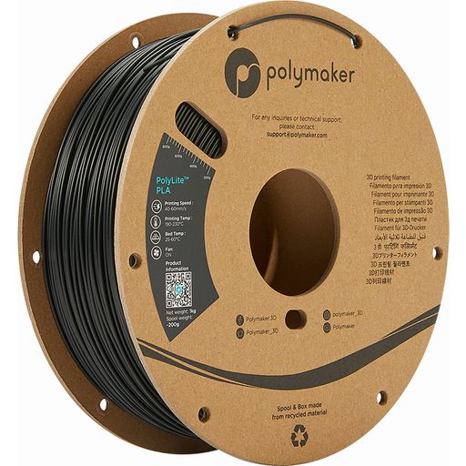 Polymaker PolyLite PLA musta
