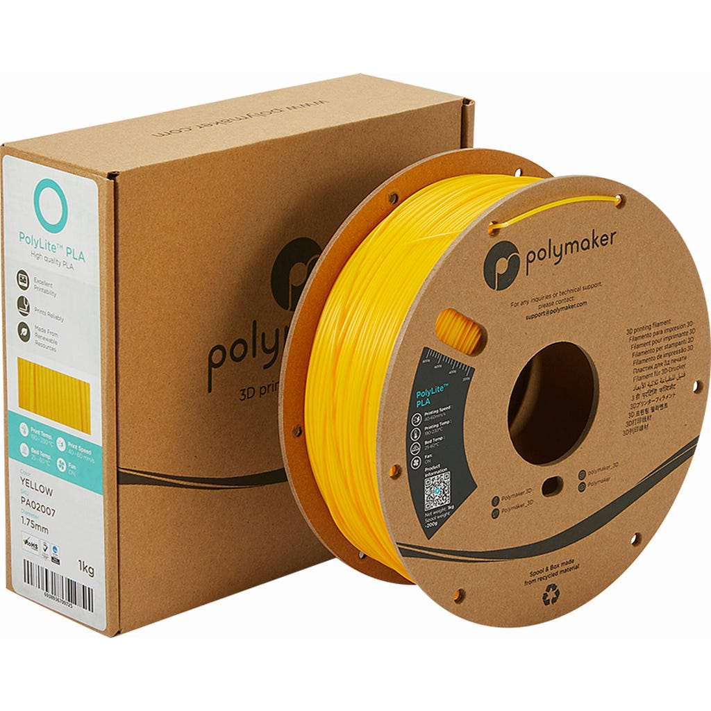 Polymaker PolyLite PLA - Yellow - 3DJake Ireland
