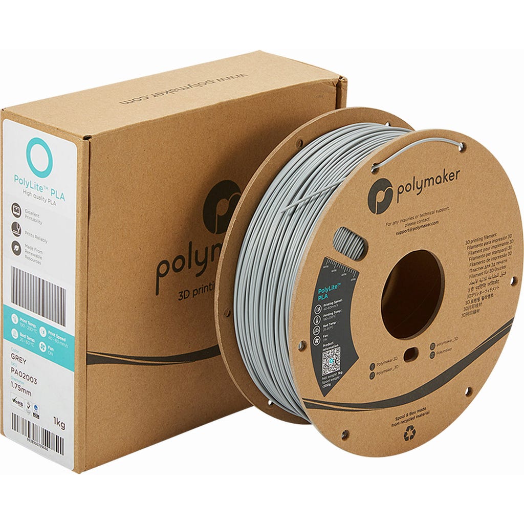 Polymaker PolyLite PLA - Grey - 3DJake Ireland