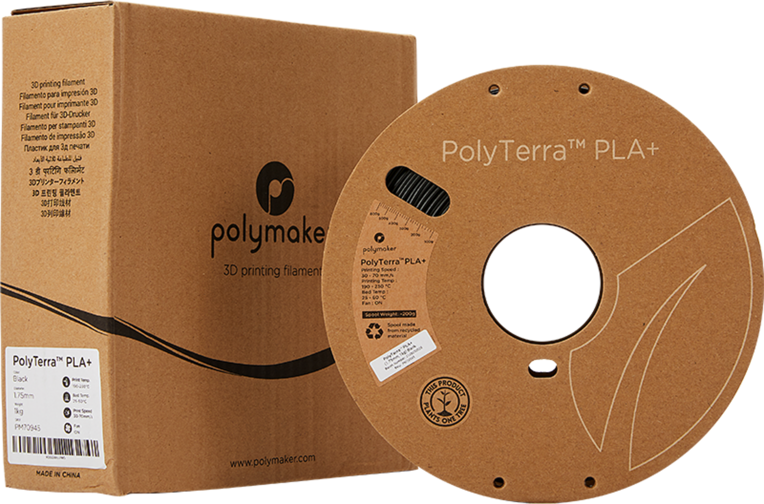 Polymaker PolyTerra PLA+ Black - 1,75 mm