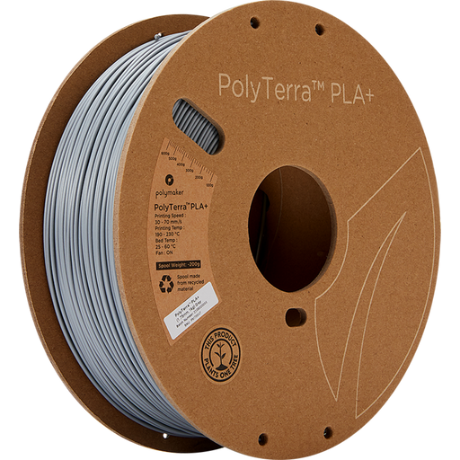 Polymaker PolyTerra PLA+ harmaa - 1,75 mm