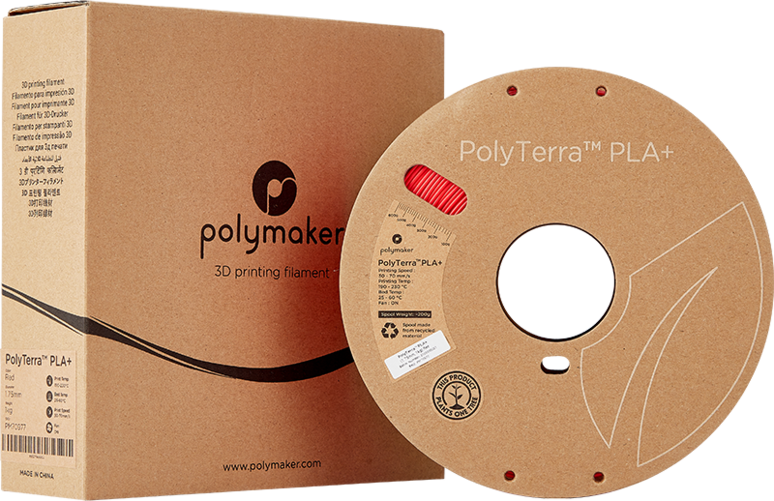 Polymaker PolyTerra PLA+ Red - 1,75 mm