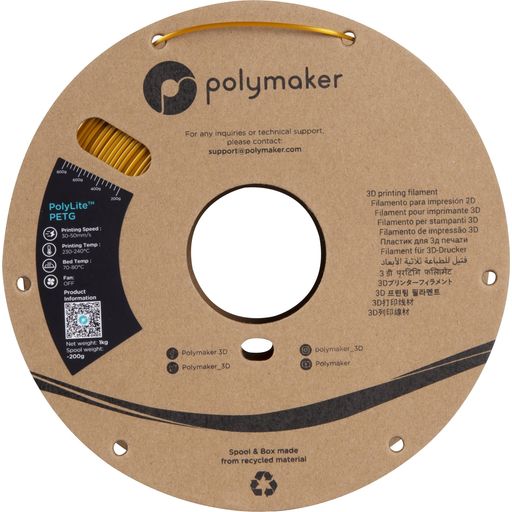 Polymaker PolyLite PETG Arany - 1,75 mm