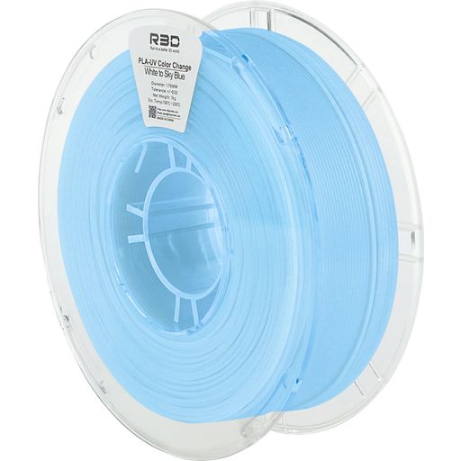 R3D PLA UV Colour Change White to Sky Blue - 1.75mm / 1000g