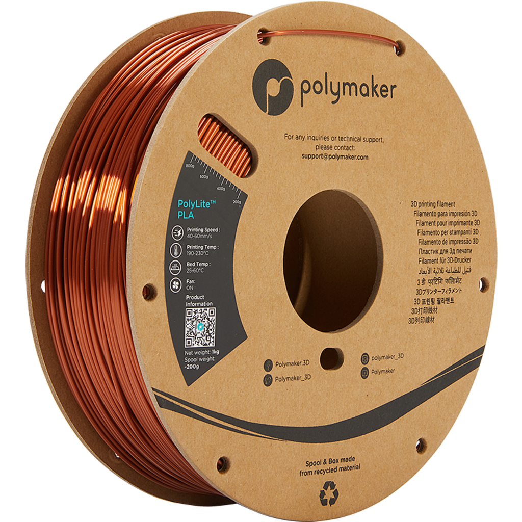 Polymaker PolyLite Silk PLA Bronze - 3DJake International