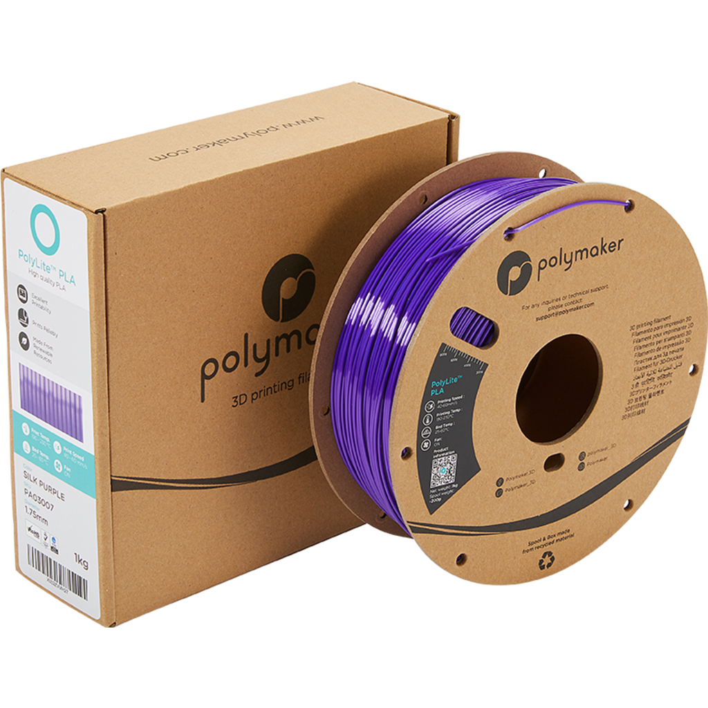 Polymaker PolyLite Silk PLA Purple 3DJake Schweiz polymaker-polylite-silk-pla-purple-3djake-schweiz