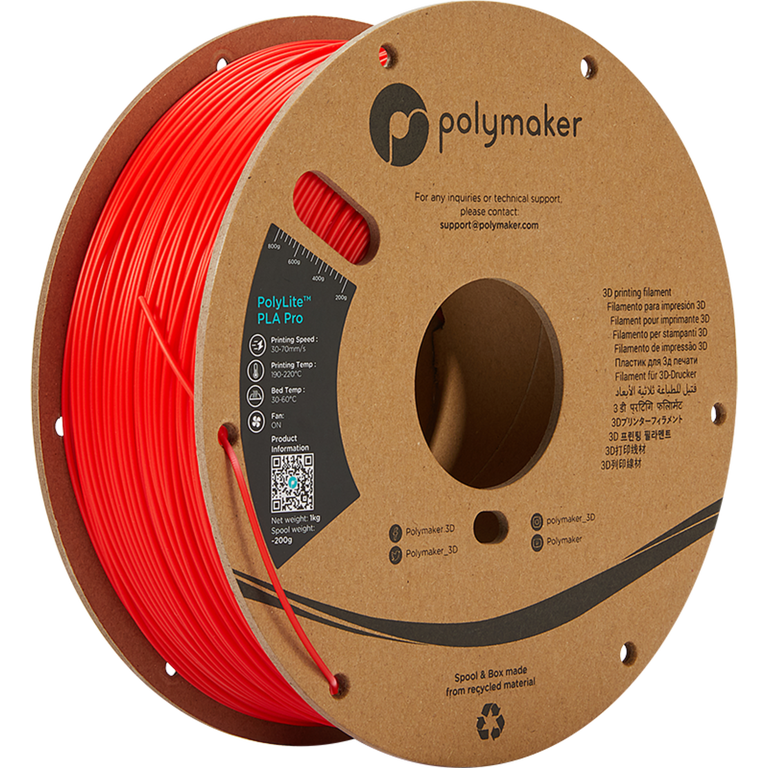 Polymaker PolyLite PLA PRO Red - 3DJake UK