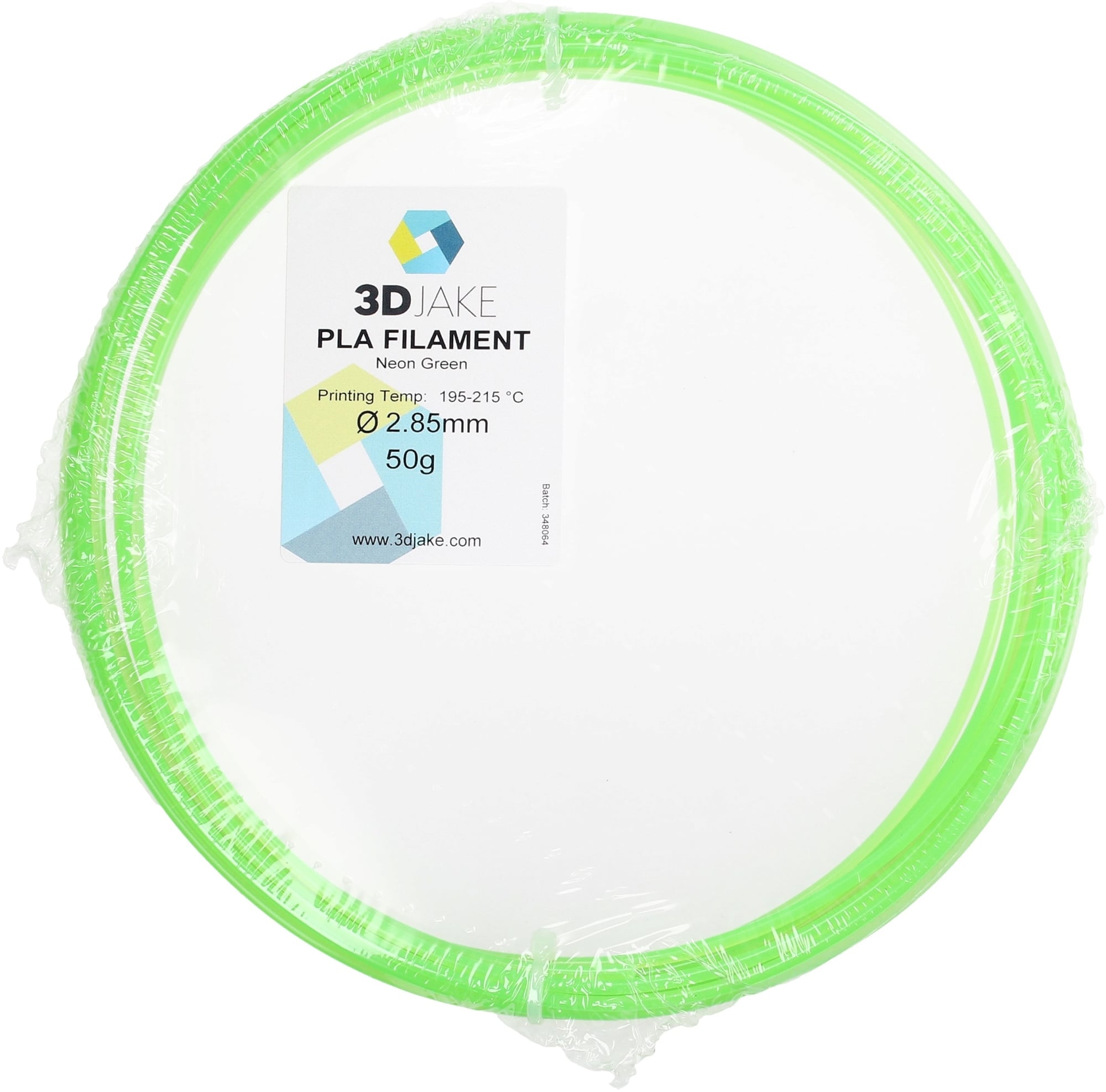 3DJAKE PLA Neon Green - uzorak 50g