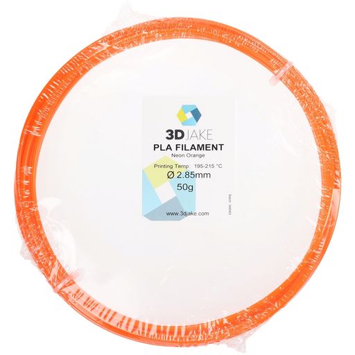 3DJAKE ecoPLA Neon Orange - Sample 50g