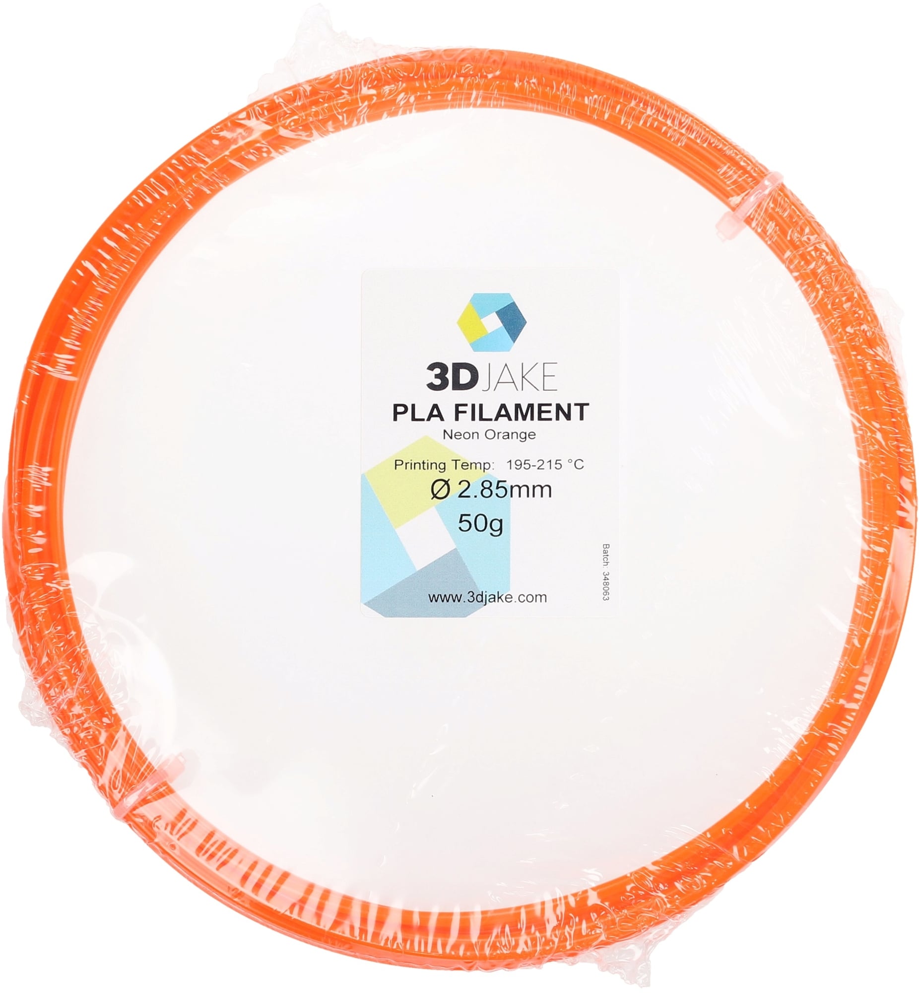 3DJAKE ecoPLA Neon Orange - Sample 50g