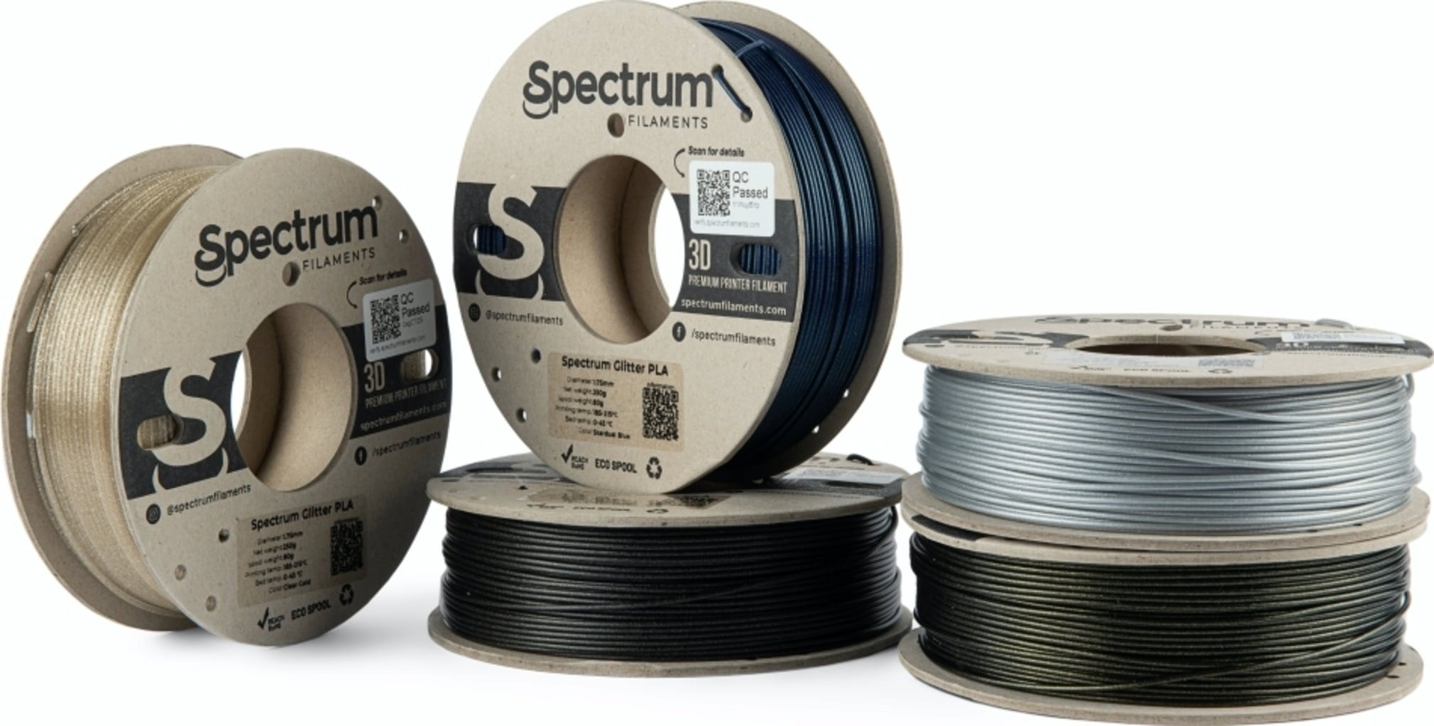 Spectrum Set of 5 PLA glitter
