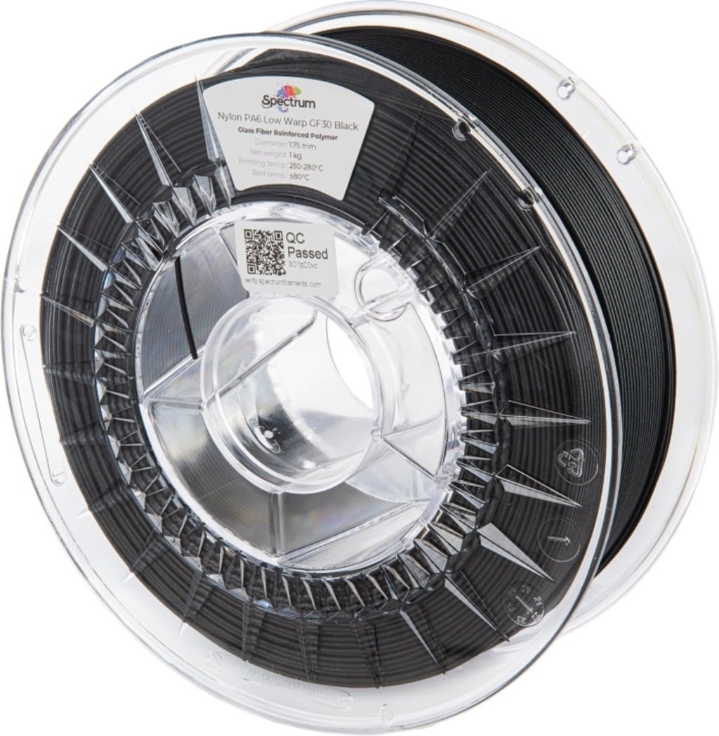 Spectrum Nylon PA6 Low Warp GF30 Black