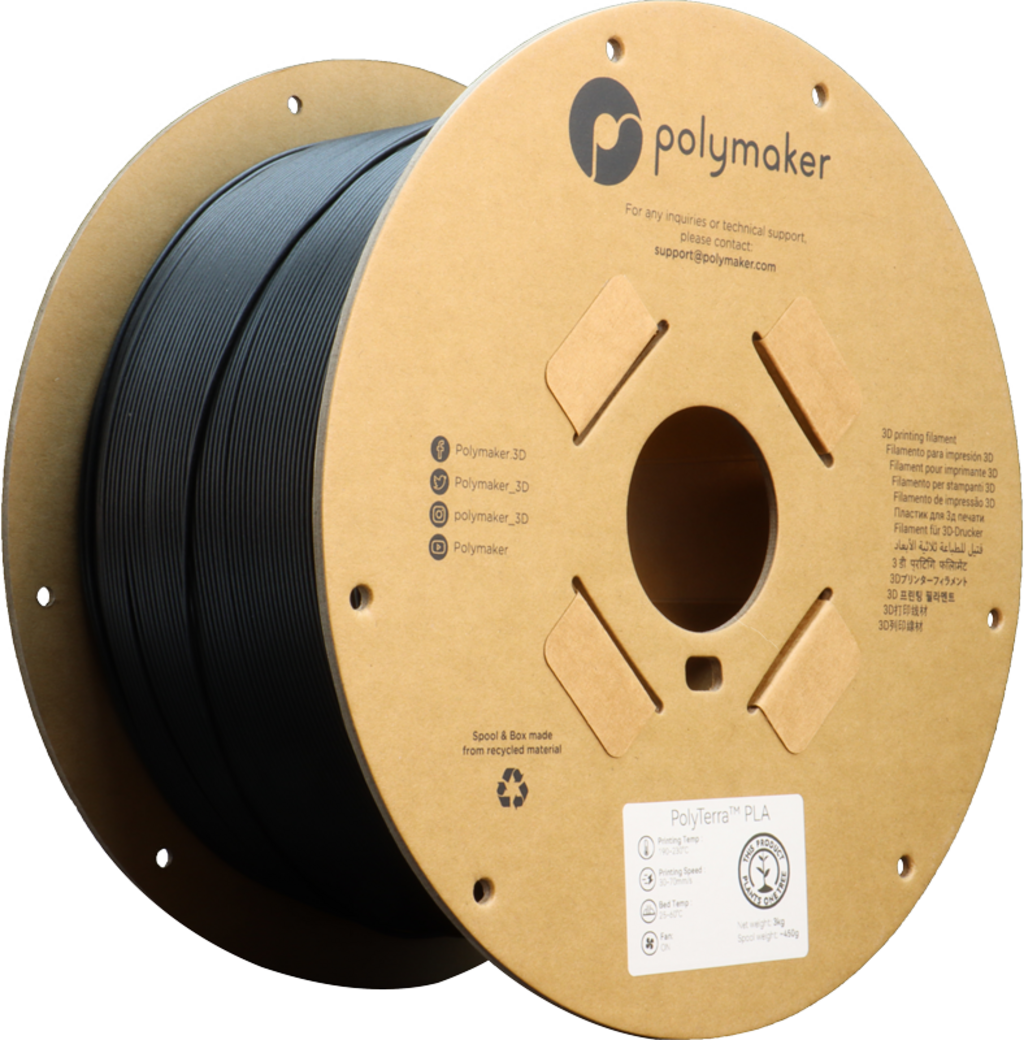 Polymaker PolyTerra PLA Charcoal Black - 1,75 mm / 3000 g