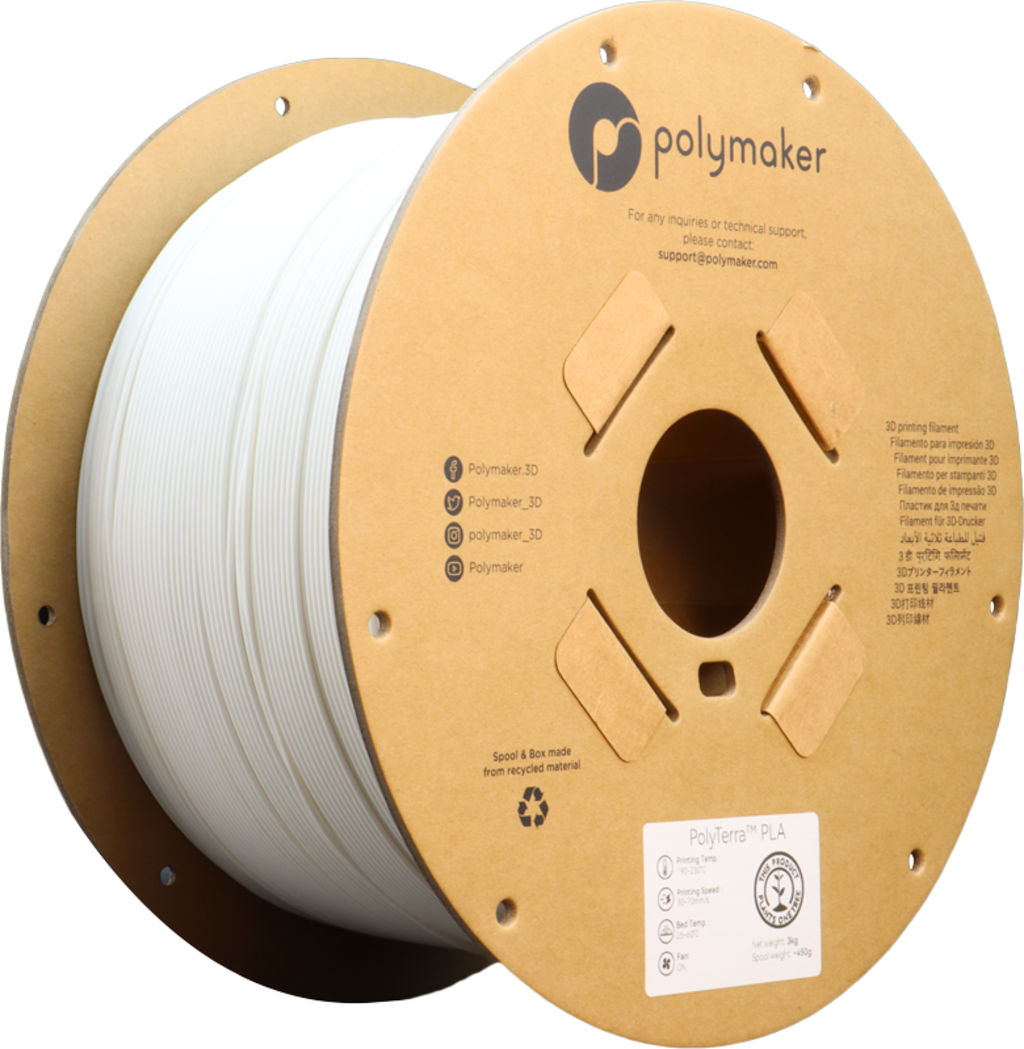 Polymaker PolyTerra PLA Cotton White - 1,75 mm / 3000 g