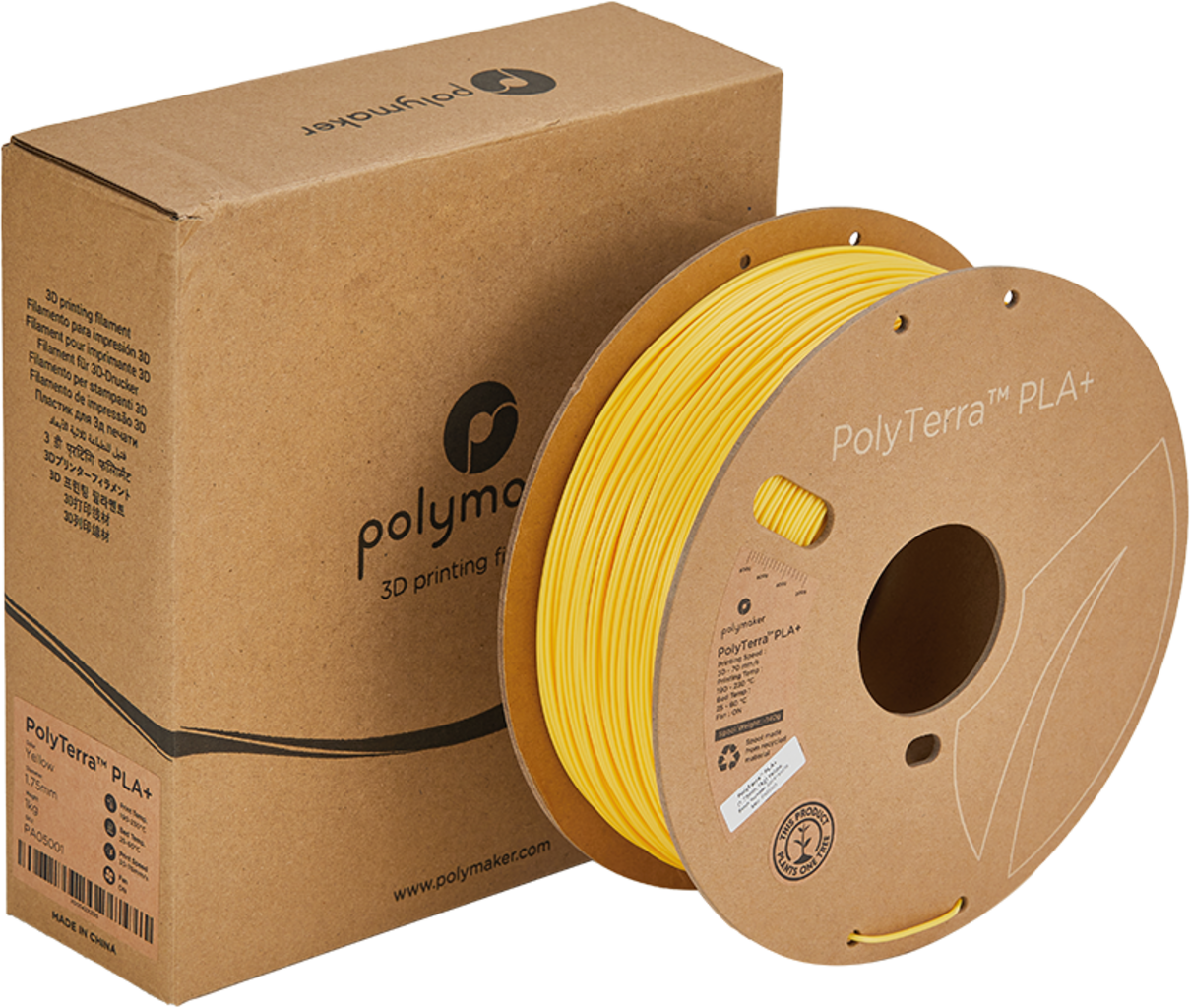 Polymaker PolyTerra PLA+ Yellow - 1,75 mm / 1000 g