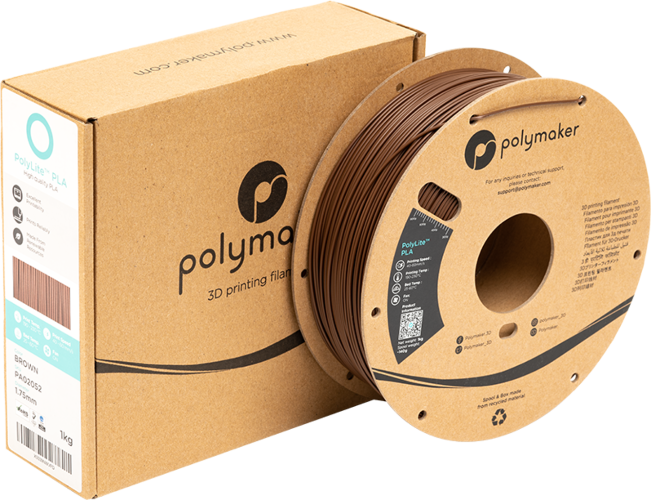 Polymaker PolyLite PLA Brown - 1,75 mm / 1000 g