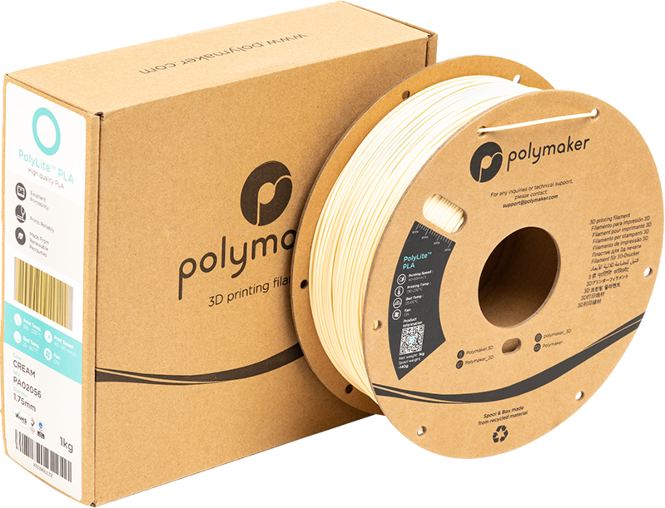 Polymaker PolyLite PLA Cream - 1,75 mm / 1000 g