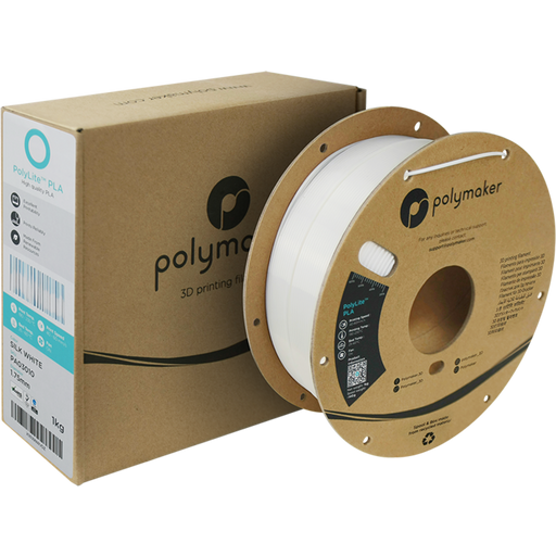Polymaker PolyLite Silk PLA Blanc - 1,75 mm / 1000 g