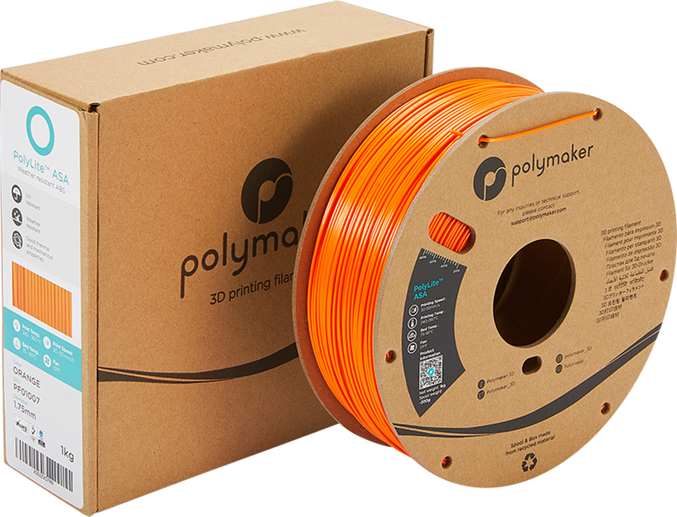 Polymaker PolyLite ASA Orange - 1.75 mm / 1000 g