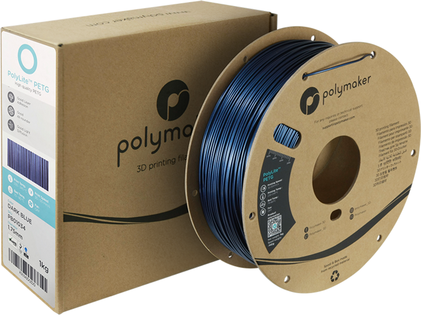 Polymaker PolyLite PETG Dark Blue - 1.75 mm / 1000 g
