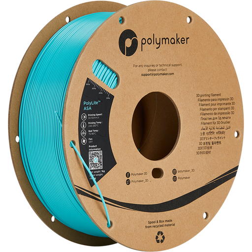 Polymaker PolyLite ASA Bleu Sarcelle - 1,75 mm / 1000 g
