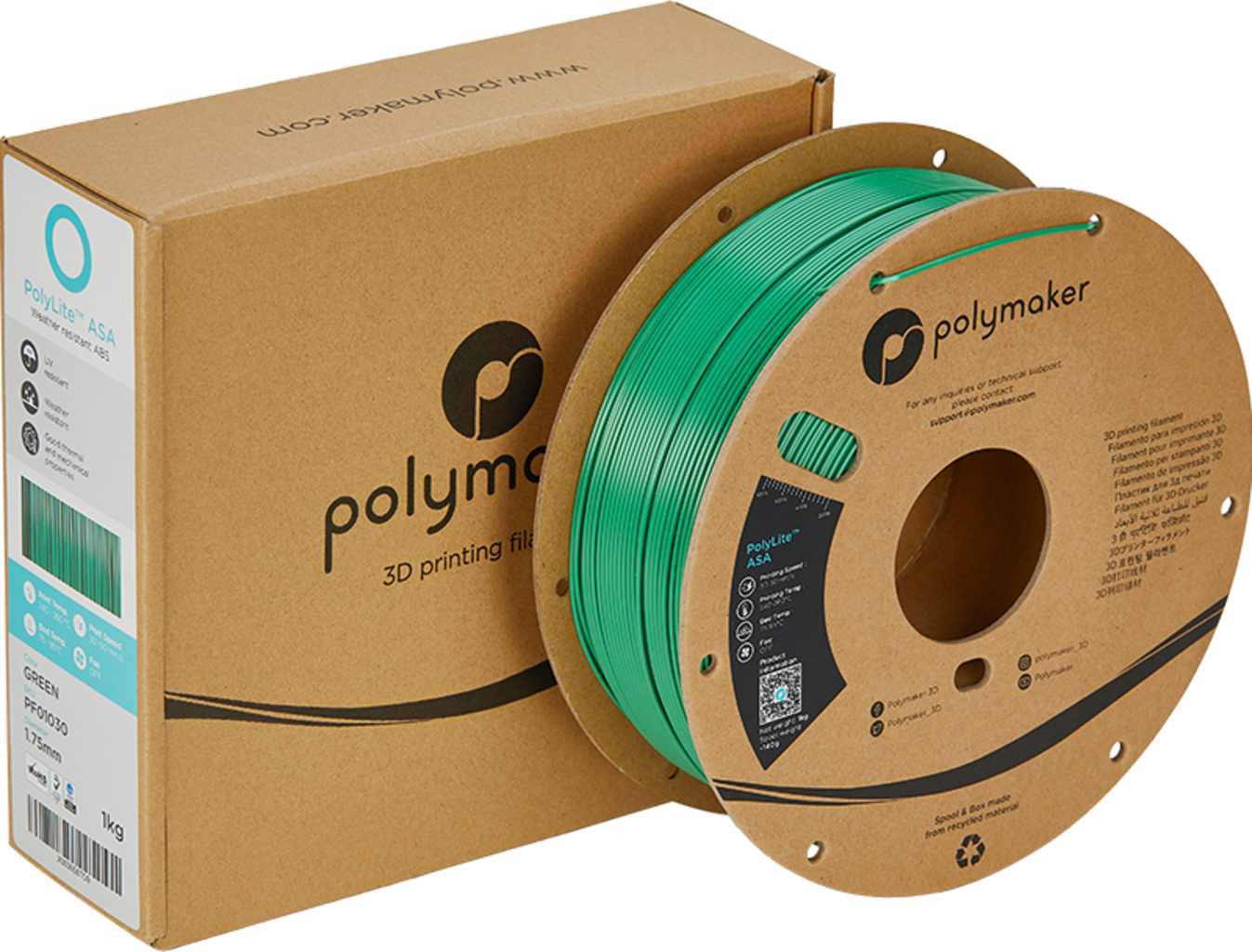 Polymaker PolyLite ASA Green - 1.75 mm / 1000 g