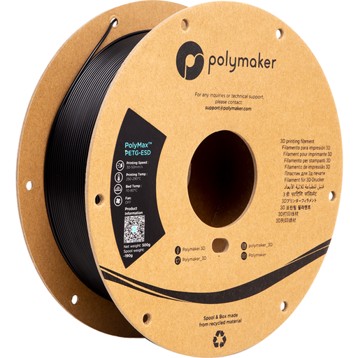 Polymaker PolyMax Tough PETG-ESD Black - 1,75 mm / 500 g