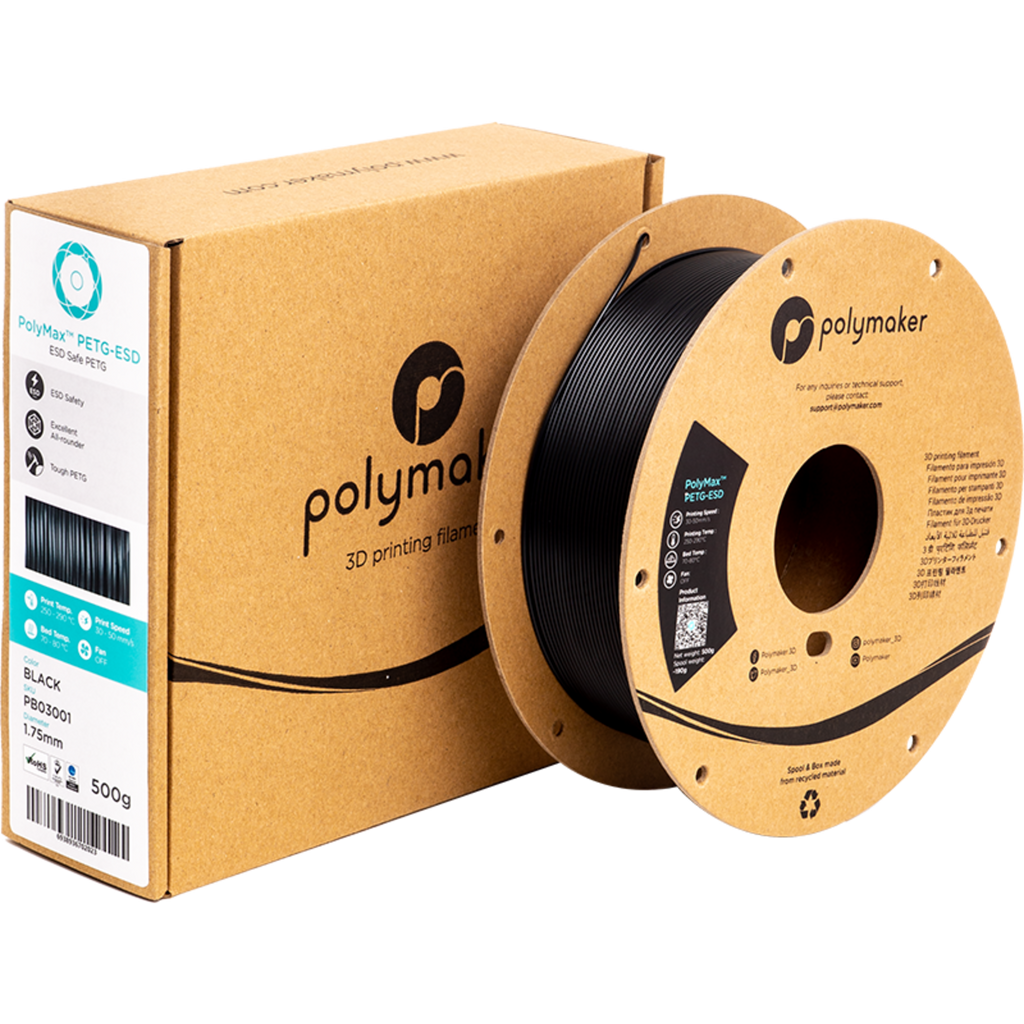 Polymaker PolyMax Tough PETG-ESD Black - 3DJake Nederland