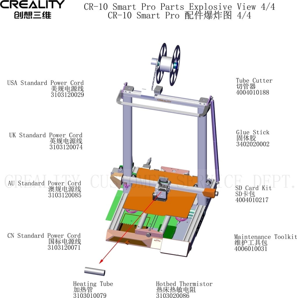 Replacement parts for the Creality CR-10 Smart Pro