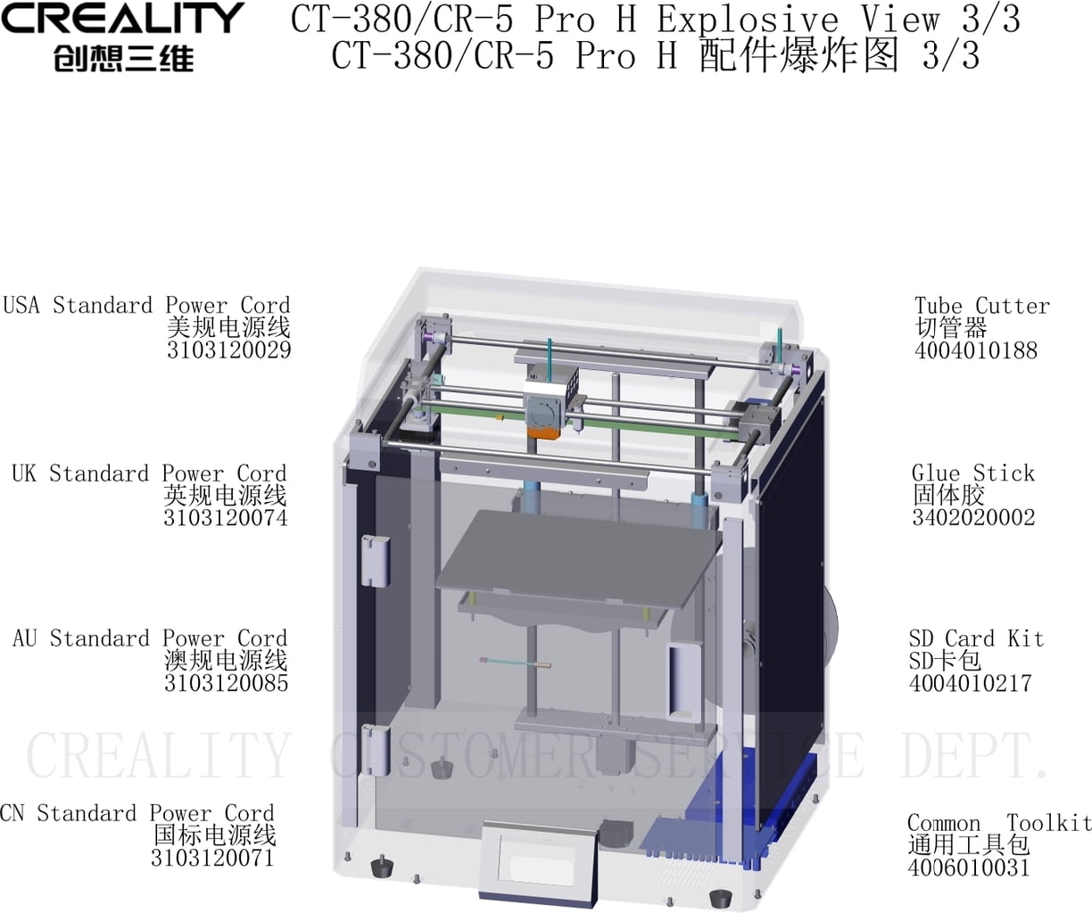 Rricambi per Creality CR-5 Pro High-Temp