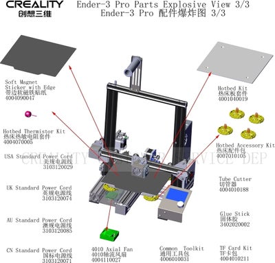 Repuestos para la impresora Ender 3 Pro de Creality